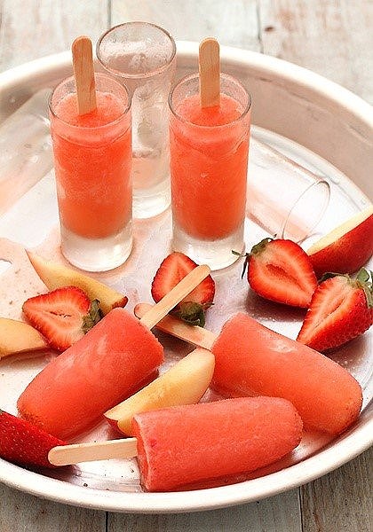 StrawberryWithAHintOfPeachandCirocVodkaPopsicles-For the grown ups